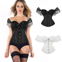 Lace Up Corset Top Blouse Women Sexy Bustier Corset For Slimming Gothic Corselet Overbust Black White Bustier Top To Wear Out 2024 - buy cheap