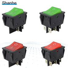 Superior quality KCD4 20A 250VAC / 25A 125VAC Red Green Button Light Rocker Switch 4 Pin 6pin  Rocker Power Switch 2024 - buy cheap