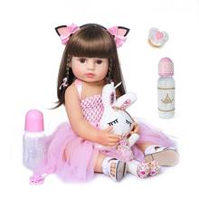 Npk, boneca de bebê reborn, menina, princesa rosa, brinquedo baty, muito suave, corpo inteiro, boneca de menina de silicone 2024 - compre barato