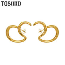Женские витые серьги TOSOKO, ювелирные изделия из нержавеющей стали BSF438 2024 - купить недорого