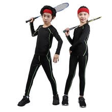 Chándal de poliéster para niños, uniforme de baloncesto, ropa interior térmica de entrenamiento, Calzoncillos largos, Fitness, secado rápido 2024 - compra barato