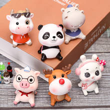 Small Cute Pig Cow Cartoon Animal Car Ornaments Decorations Car Dashboard Toys for Car and Home Desk Decoration Accessories 2024 - buy cheap