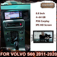 Автомагнитола PX6, видеоприемник на Android, стереоприемник для Volvo S60 2011-2020, сенсорный экран, автомобильная аудиосистема, мультимедийный плеер с GPS-навигацией 2024 - купить недорого
