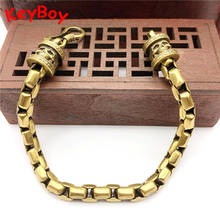 Brass Chain Skeleton Knight Bracelet Handmade Antique Copper Crafts Snake Link Chains Cuff Bracelets for Women Punk Men Bangles 2024 - buy cheap