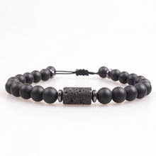 Unisex 8mm Lava Stone Beads Bracelet Braided Rope Adjustable Black Matte Charm Healing Balance Beads For Mens Drop shipping 2024 - buy cheap