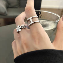 Vintage Flower Rings Girl Finger Accessories Fashion Silver Plated Rings Women Bijou Top Quality Silver Plated Rings Female Gift 2024 - buy cheap