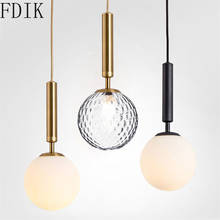 Nordic LED Pendant Light Glass Ball Hanging Lamp for Living Room Bedroom Bedside Bar Single Head Mirror Lamps Luminaire Lighting 2024 - buy cheap
