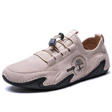 large size 46 Genuine Leather shoes men Fashion casual shoes loafers comfortable walking Driving men shoes Zapatos De Hombre 2024 - buy cheap