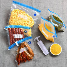 Reusable Food Storage Vacuum Seal Bags With Hand Pump Bag Sealing Clips Food Wrap For Food Storage Freezing 2024 - buy cheap