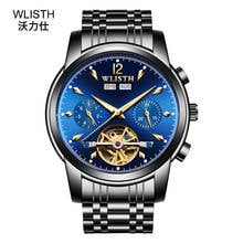 Wlisth Top Brand Full Steel Mechanical Watch Men Wrist Automatic Retro Watches Waterproof Black Full-Steel Clock Montre Homme 2024 - buy cheap