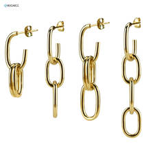 Kikichicc 925 Sterling Silver Muiti Ovals Chain Drop Earring Gold Luxury Pendiente Piercing Ohrringe European Rock Punk Jewelry 2024 - buy cheap
