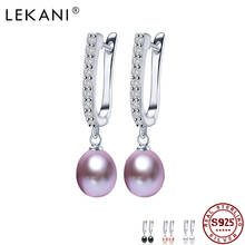 LEKANI-pendientes de plata de ley 925 para mujer, exquisitos aretes de perlas grandes, joyería femenina para enviar a amigos, regalos del Día de San Valentín 2024 - compra barato