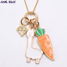 MHS.SUN Kids Girls Charming Pendants Chain Necklace Cute Alpaca Carrot Chain Necklace For Baby Children Jewelry Party Gift 2024 - buy cheap