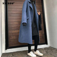 Needbo quente oversize casaco feminino longo estilo britânico trench coat feminino seção coreano inverno casaco feminino casaco de lã 2024 - compre barato