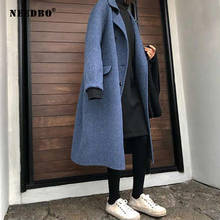 NEEDBO Warm Oversize Women Coat Long British Style Trench Coat Female Section Women Korean Winter Coat Female Overcoat Wool Coat 2024 - buy cheap