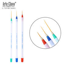 Arte Clavo 3pcs Nail Art Liner Painting Brushes Acrylic Thin Liner Drawing Pen Nail Art Manicure Tools UV Gel Nail Polish Brush 2024 - buy cheap