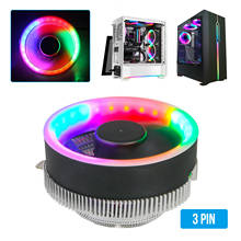 Coolmoon-ventilador de refrigeración de CPU, radiador LED RGB para ordenador, carcasa de PC, disipador térmico de 3 pines para Intel 775/1156/1155/1151/1150 2024 - compra barato