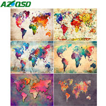 Azqsd 5d diy diamante bordado mapa mosaico decoração para casa pintura diamante paisagismo artesanal presente imagem de strass 2024 - compre barato