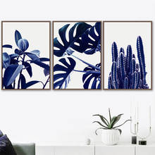 Pintura de diamantes de hoja azul con Cactus Monstera 5d, mosaico bordado de diamantes redondos y cuadrados, rompecabezas, Tríptico, specialsZP-3802 2024 - compra barato