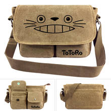 Bolso cruzado de Totoro con diseño de gato, bandolera de lona con estampado de dibujos animados, bolso de hombro tipo libro escolar de Anime 2024 - compra barato