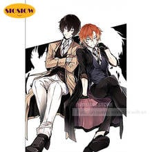 DIY Diamond Painting Full Square Chuya Nakahara Osamu Dazai Bungou Stray Dogs Embroidery  Anime Pictures Cross Stitch Wall Decor 2024 - buy cheap