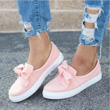 Women's Flat Shoes Flock Casual Loafers Butterfly-knot 2020 Autumn Spring New Fashion Sneaker Breathable Slip-on Plus Size 35-43 2024 - buy cheap