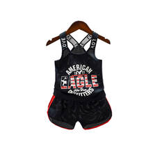 Lançamento verão roupas infantis moda bebê meninos meninas carta colete shorts 2 tamanhos roupas infantis bebê roupa esportiva casual 2024 - compre barato