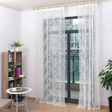 Lace Curtains Tulle Voile Curtains Insect Bed Canopy Netting Drape Panel Leaf Door Window Sheer White Curtain for Living Room 2024 - buy cheap