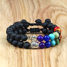 Pulsera de piedra Natural de 7 chacras para hombre y mujer, brazalete con cuentas redondas de Buda, curación, terapia de equilibrio, joyería de Yoga y oración ajustable 2024 - compra barato