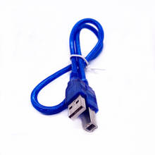Короткий Высокоскоростной USB-кабель 2,0 A-B для принтера Canon Brother Samsung, кабель 1,5 фута, синий 2024 - купить недорого
