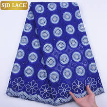SJD-encaje nigeriano de gasa suiza para hombre, tela de encaje africano con orificios bordados, de algodón, costura de ropa, A1904 2024 - compra barato