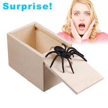 April Fool's Day gift Wooden Prank Trick Practical Joke Home Office Scare Toy Box Gag Spider Mouse Kids Funny Gift 2024 - buy cheap