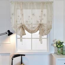 Cortinas romanas de diseño Floral para cocina, persianas de corta transparente, telas de tul modernas, cenefa 2024 - compra barato