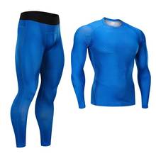 Men Compression Thermal Underwear Sets Running jogging Suits Clothes Sport Set Long T-shirt And Pants Gym Fitness Tights clothes 2024 - buy cheap