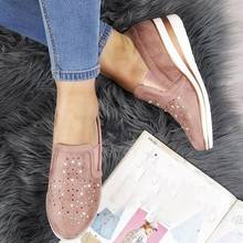 Loafers Women Autumn Plus Size Platform Wedge Shoes Fashion Cysal Crystal Slip Om Female Casual Shoes 2024 - buy cheap