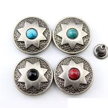 DIY leather craft star stone decoration silver color wallet rivet button and studs set 10pcs/lot 2024 - buy cheap