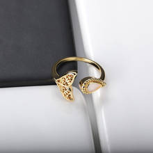 Fashion Cute Crystal Mermaid Tail Rings For Women Beach Jewelry Adjustable Gold Silver Color Ring 2021 New Trend Wedding Gift 2024 - buy cheap