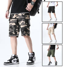 Pantalones cortos militares de camuflaje para hombre, Shorts holgados con múltiples bolsillos, informales, de algodón, de cinco puntos, verano 2021 2024 - compra barato