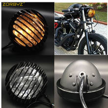 ZORBYZ Motorcycle Black 6 3/4'' Refit Round Halogen Headlight CNC Grill Cover Lights For Harley Sportster XL883 XL1200 2024 - buy cheap