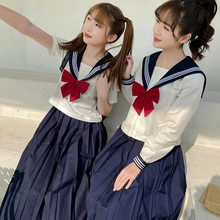 Uniforme kawaii estilo japonês, uniforme de escola alta para meninas, adultos, estudantes, cor sólida plissado, conjunto de roupas de anime, fantasia de marinheiro 2024 - compre barato