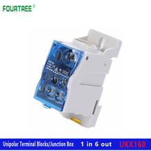 UKK 160 Terminal Blocks One In Several Out Power Distribution  Junction Box Universal Electric Wire Connector Din Rail 6 Way Out 2024 - buy cheap