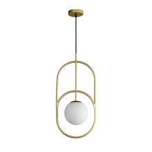 Luminária pendente estilo nórdico oval, candelabro moderno de restaurante, quarto, luzes suspensas com bola de vidro 2024 - compre barato