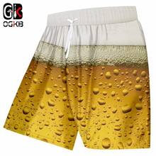 OGKB-pantalones cortos de verano para hombre, Shorts con estampado 3D de cerveza fresca a la moda, informales, ropa de calle, Hip Hop, Unisex 2024 - compra barato