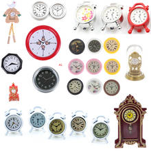 Reloj despertador de pared a escala 1:12, Mini casa de muñecas en miniatura, juguetes, cocina, muebles de sala de estar, accesorios de decoración del hogar 2024 - compra barato