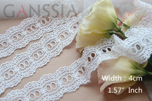 1YARD Width:4cm Flower Quality Cotton Lace Trim Ivory White For DIY Embroidered Ribbon/Skirt Accessories/Gift Packaging(SS-2230) 2024 - buy cheap