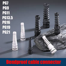 5 pces ip68 impermeável m12 pg7/pg9/pg11 cabo glândula plástico conector parafuso protetor de estresse 3-6mm resistência de dobra 2024 - compre barato