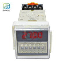 AC 220V DH48S-S Repeat Cycle Programmable Double Time Delay Relay Timer with Socket Base 2024 - buy cheap