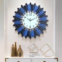 Relógio de parede metálico, relógio de folha de ferro criativo europeu para decoração da casa, relógio de quartzo 50x50cm 2024 - compre barato