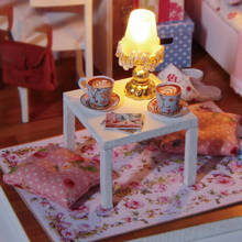 Миниатюрный Кукольный домик с мебелью, набор «сделай сам» для кукольного домика с пыленепроницаемой креативной спальней, подарок на день Святого Валентина 2024 - купить недорого