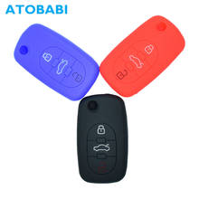 Silicone Car Key Case For Audi A2 A3 A4 A6 A8 TT 1997-2005 3 Buttons Folding Remote Control Protector Cover Keychain Accessories 2024 - buy cheap